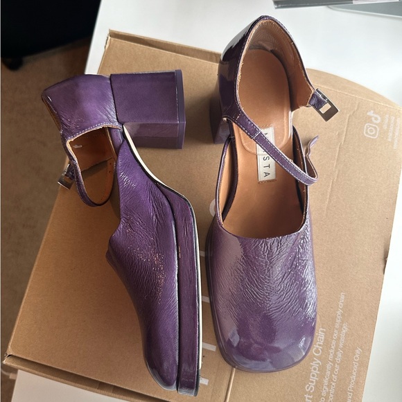 Miista Deep Purple Block Heel Shoes - Picture 1 of 8